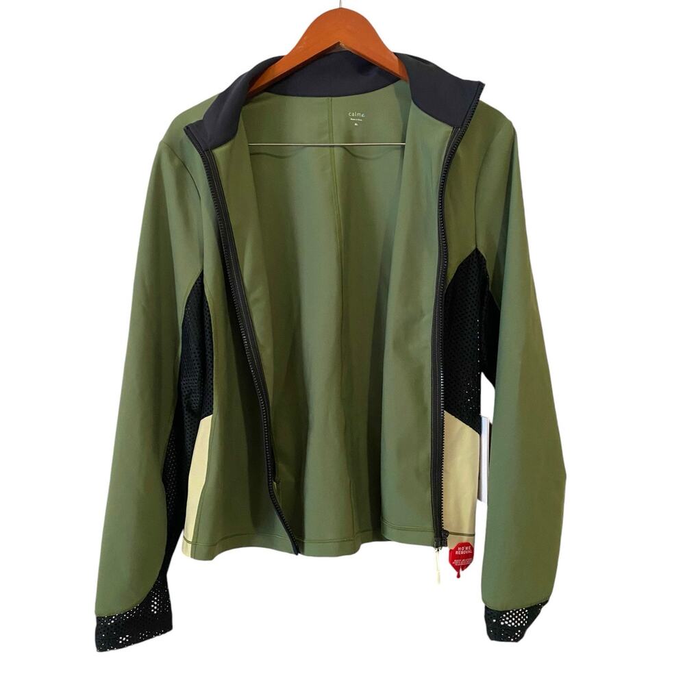 Johnny Was Calme Endurance Mesh Zip Jacket XL Green Sporty Activewear NEW NWT - Picture 15 of 16